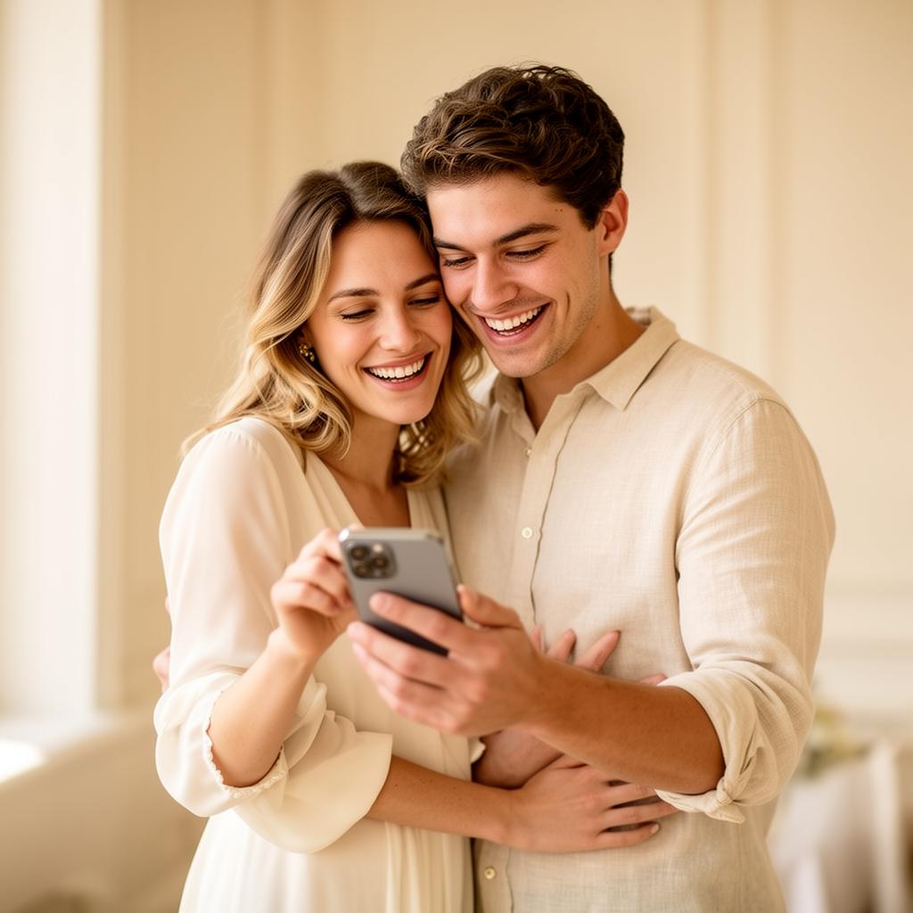Pareja de novios usando Everly para organizar su boda